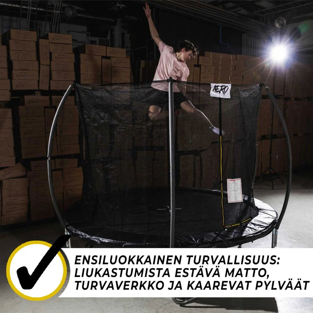 Trampolino React Aero 4,27m con rete di sicurezza
