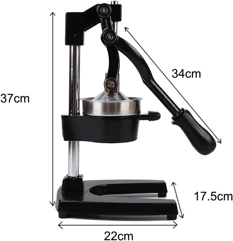 DAWOO Saftpresse Manuell - Professioneller Zitruspresse Edelstahl Manuelle Orangenpresse Hochwertiger Zitrus-Entsafter Orangensaft- und Limettenpresse (Schwarz)