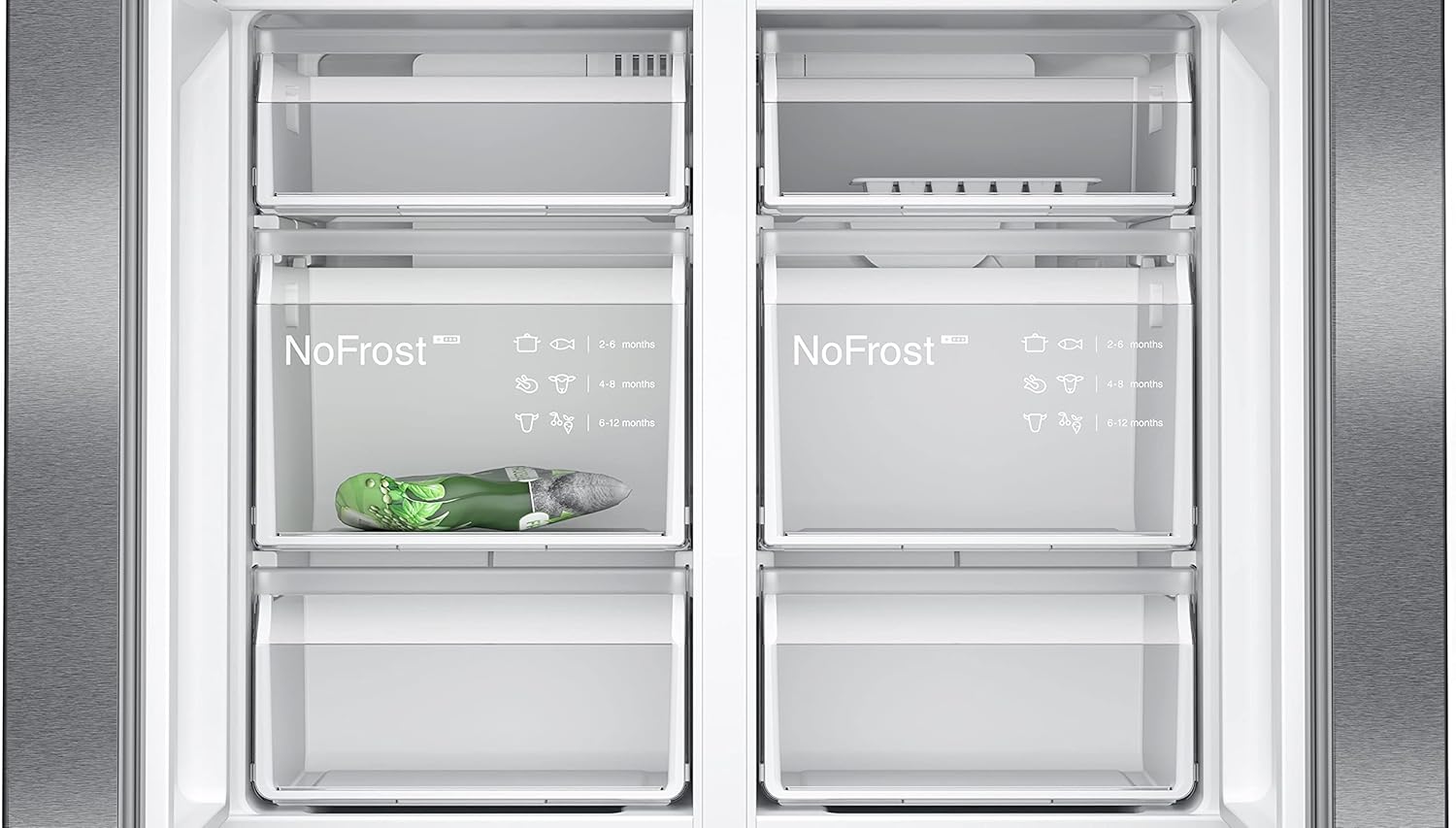 Frigorifero Multic дверный SIEMENS KF96NVPEA iQ300, 183 x 91 cm, 405 L di refrigerazione e 200 L di congelamento, hyperFresh per una freschezza più duratura, noFrost per non sbrinare mai più, superCooling per un raffreddamento più rapido