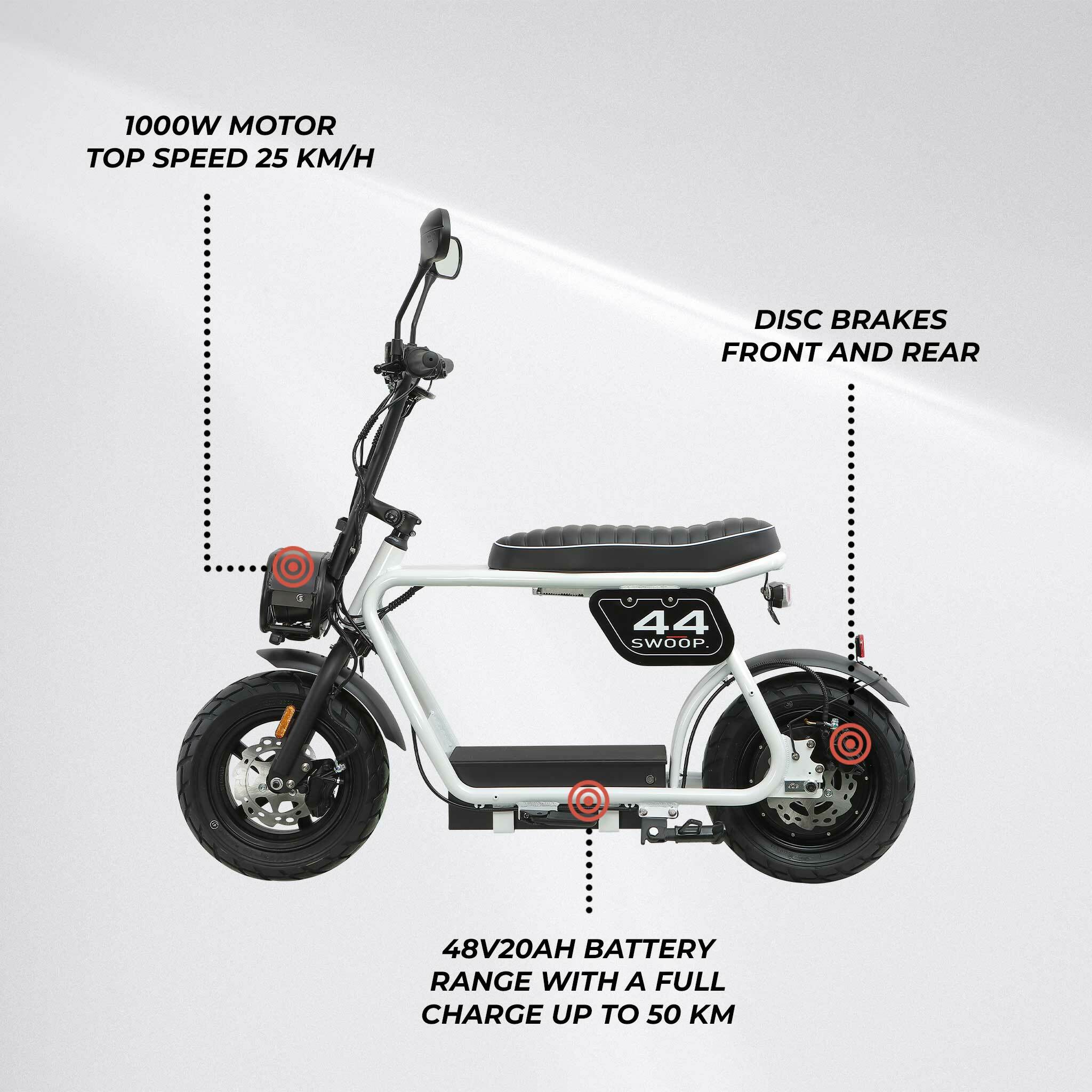 Swoop Elektro Moped 1000W Wei