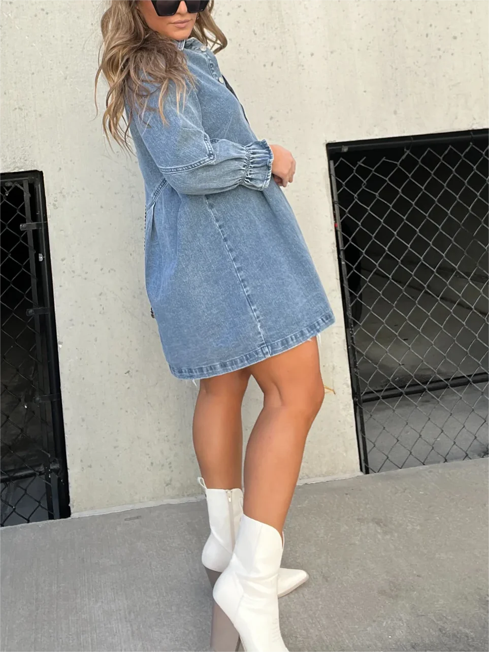 Shorena - Abito in denim lavato
