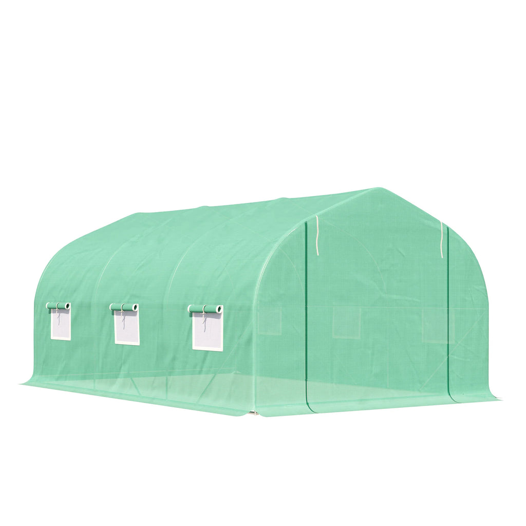 Serra a tunnel Outsunny calpestabile, resistente ai raggi UV, con porta avvolgibile