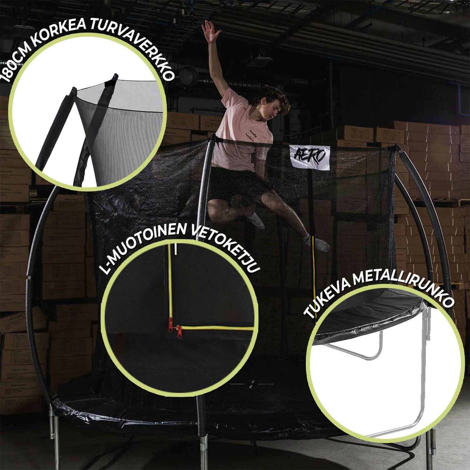 React Aero Trampolin 3,05m mit Sicherheitsnetz