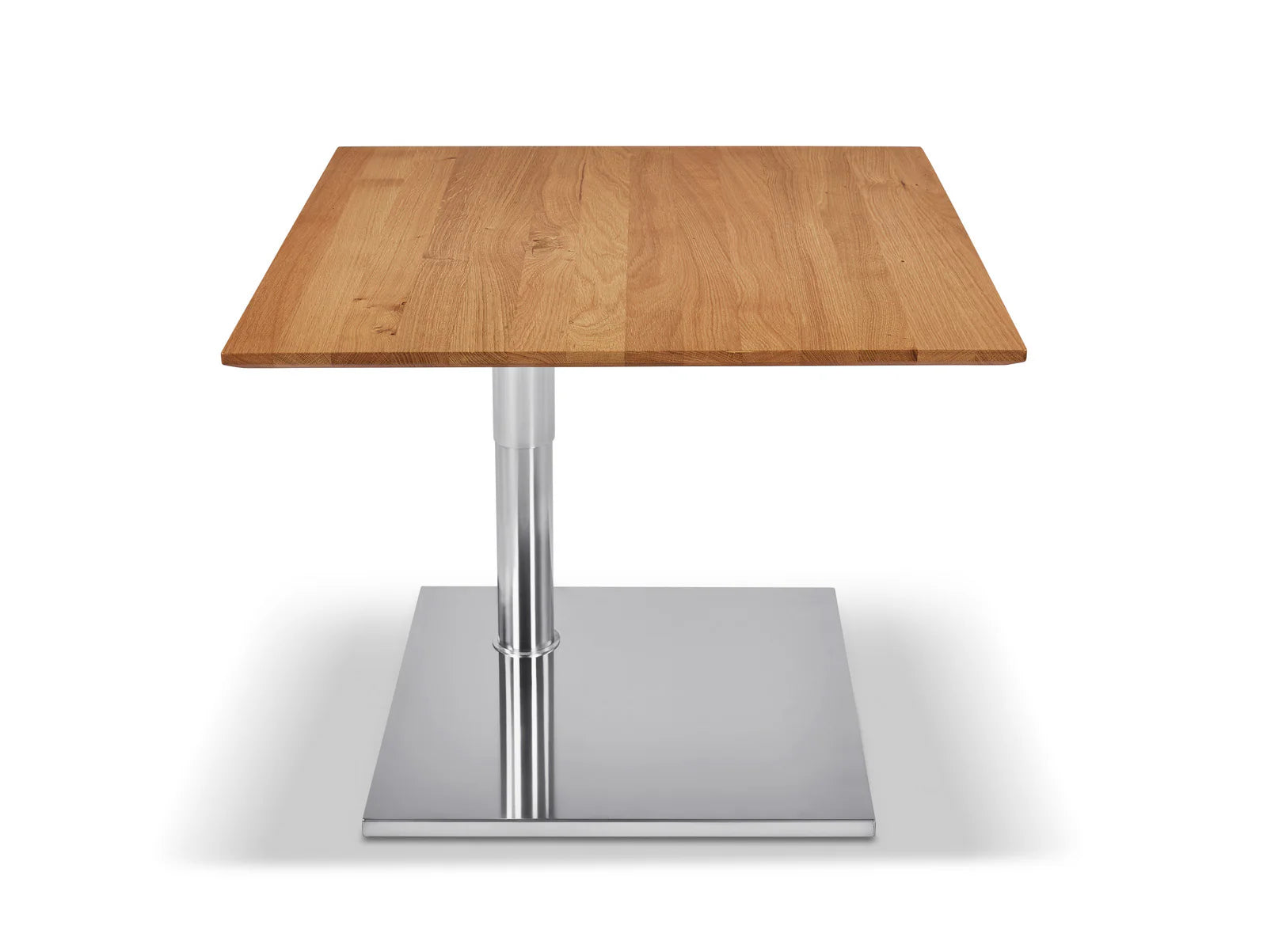 Ronald Schmitt Tavolino da caffè Duett 75 x 75 cm, K536, con rotelle, regolabile in altezza da 43 a 62 cm,