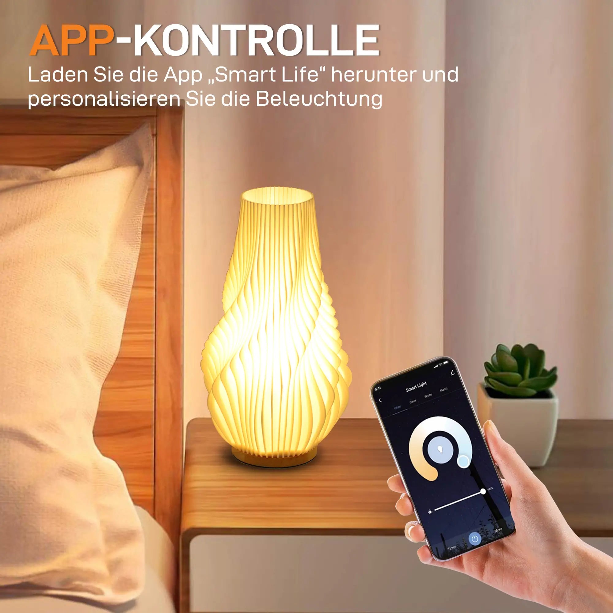 Lampada da Tavolo Intelligente HOMCOM con Controllo Tramite App