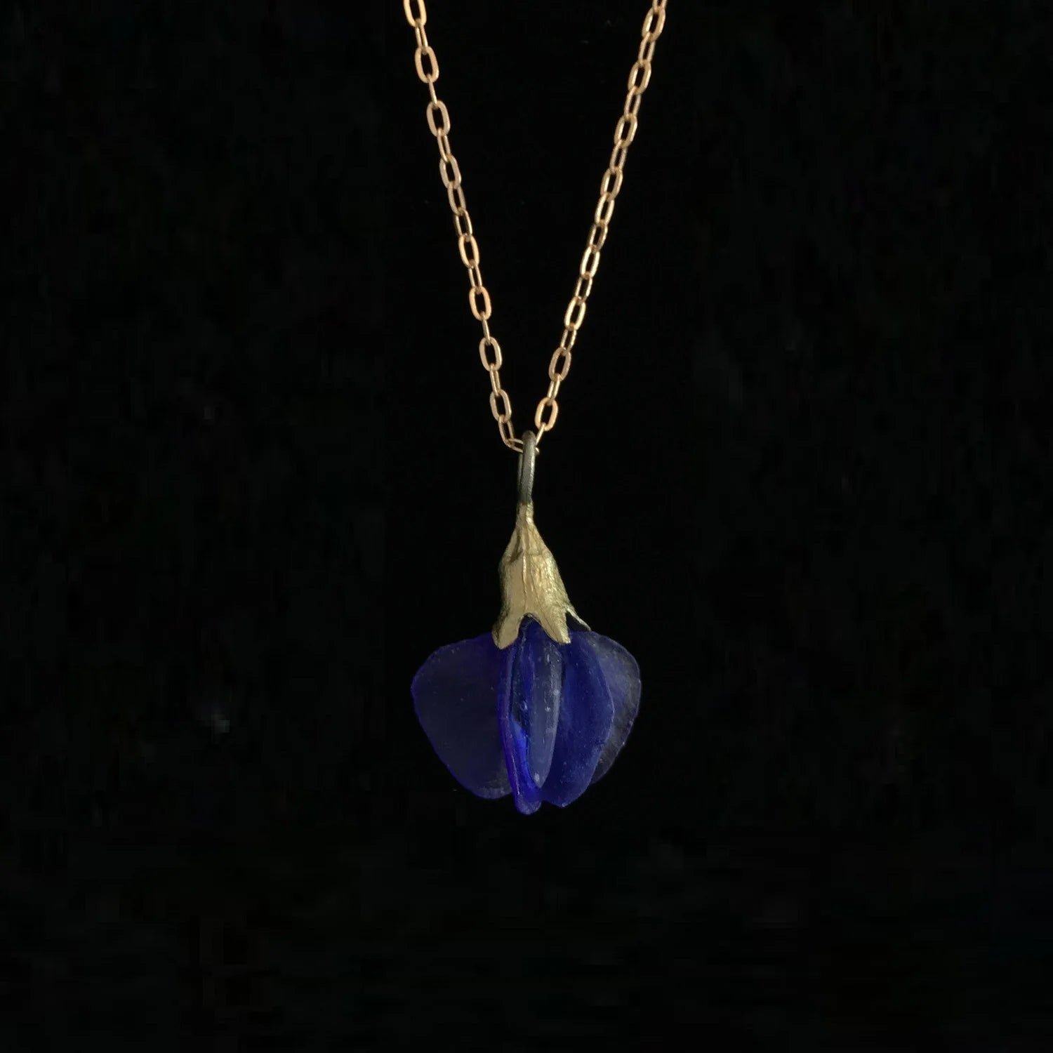 Falscher Indigo - Kette mit Glasanhnger