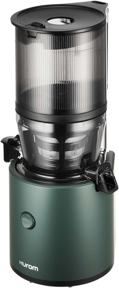 HUROM | Estrattore di succo per frutta e verdura | Slow Juicer | H320N | Spremiagrumi elettrico a freddo | Motore silenzioso | Facile da pulire | Con caraffa grande e filtro a setaccio da 2L | 200 Watt | Senza BPA | Nero