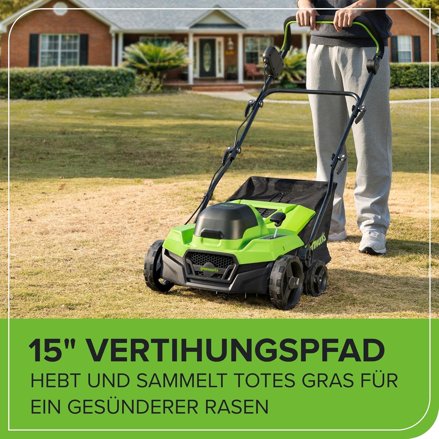 Greenworks 48V (2x24V) Selbstfahrender Akku Rasenmäher für große Flächen bis zu 480m², 46cm Schnittbreite, 55L Sack PLUS zwei 4Ah-Akkus und Doppelladegerät GD24X2LM46SPK4X