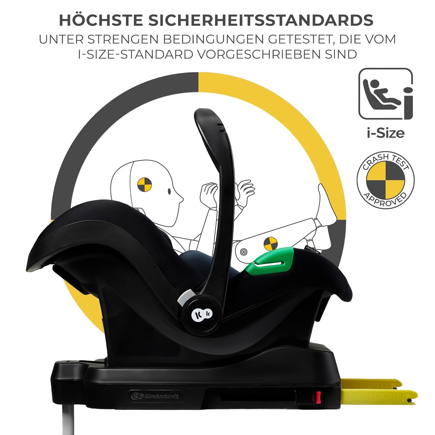 Kinderkraft NEWLY Kinderwagen 3 in 1, Komplettset bis 22 kg, Kindersitz I-Size 40-75 cm im set, Kombikinderwagen mit Fußsack, wasserfestes Verdeck mit UPF50+, Zusammenklappen, Liegeposition, Beige