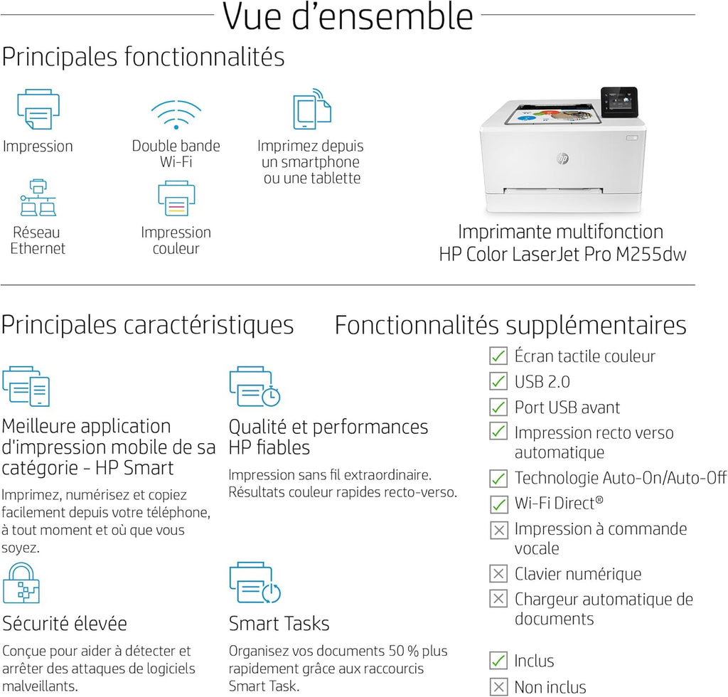 Stampante laser multifunzione a colori HP Color LaserJet Pro MFP 3302fdwg, Fax, Stampa automatica fronte/retro, Touchscreen, Wi-Fi, Ethernet, USB, HP Wolf Pro Security
