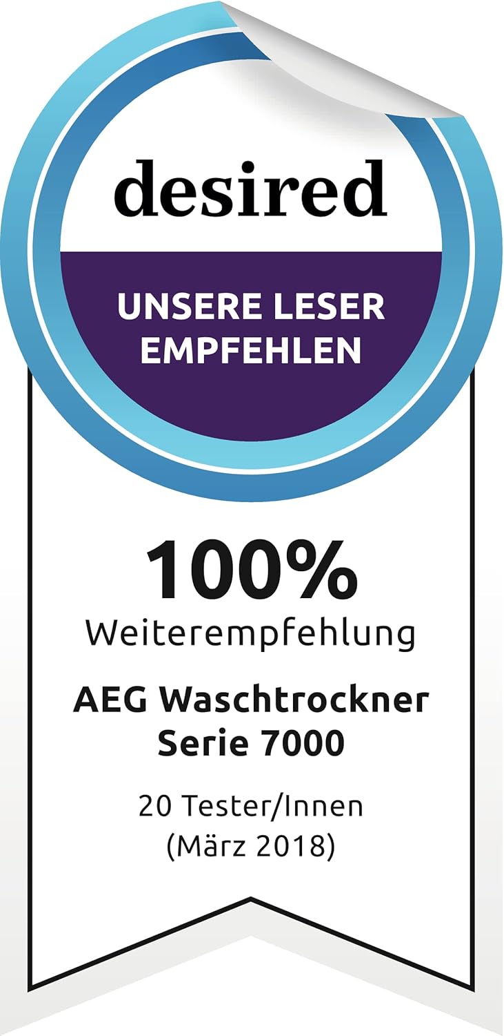 AEG L7WBA60680 Lavasciuga / DualSense - cura delicata / 8 kg lavaggio / 5 kg asciugatura / D / a risparmio energetico / ProSense - regolazione automatica del carico / Funzione aggiungi indumento / ProSteam - funzione vapore rinfrescante / 1600 giri/min