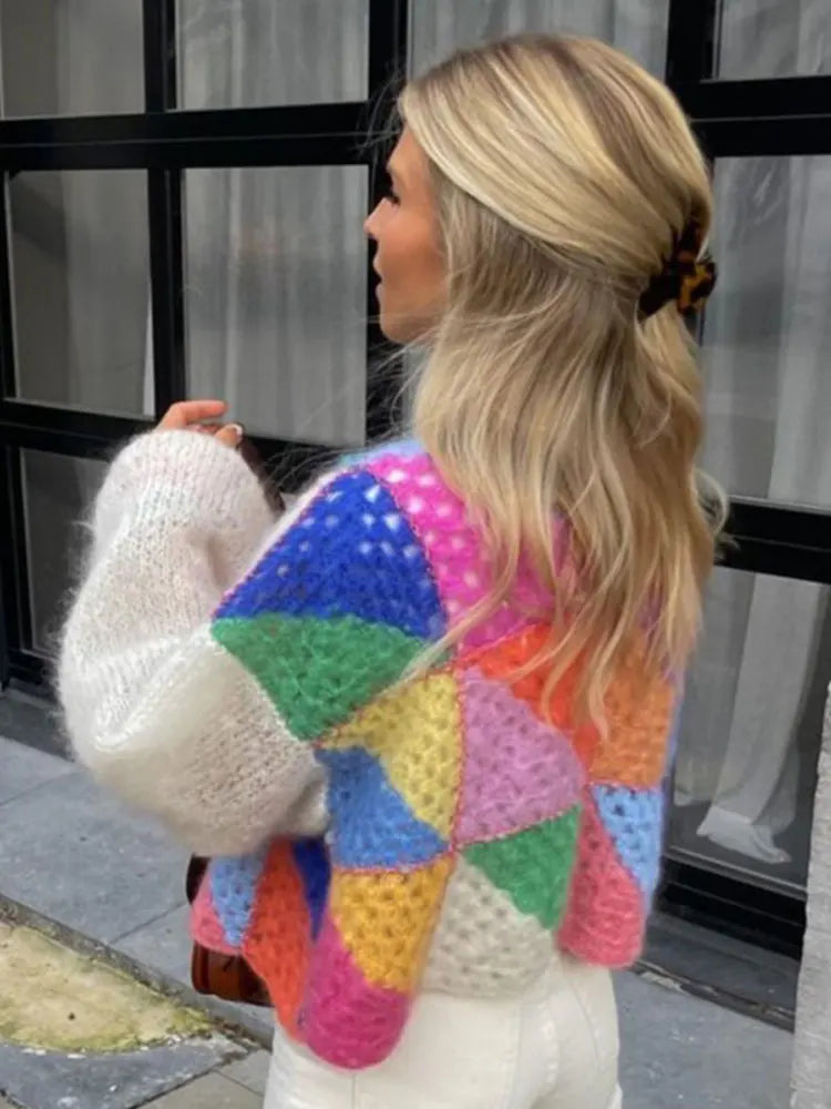 Lozenda - Lssiger Multicolor-Strickpullover für Frauen