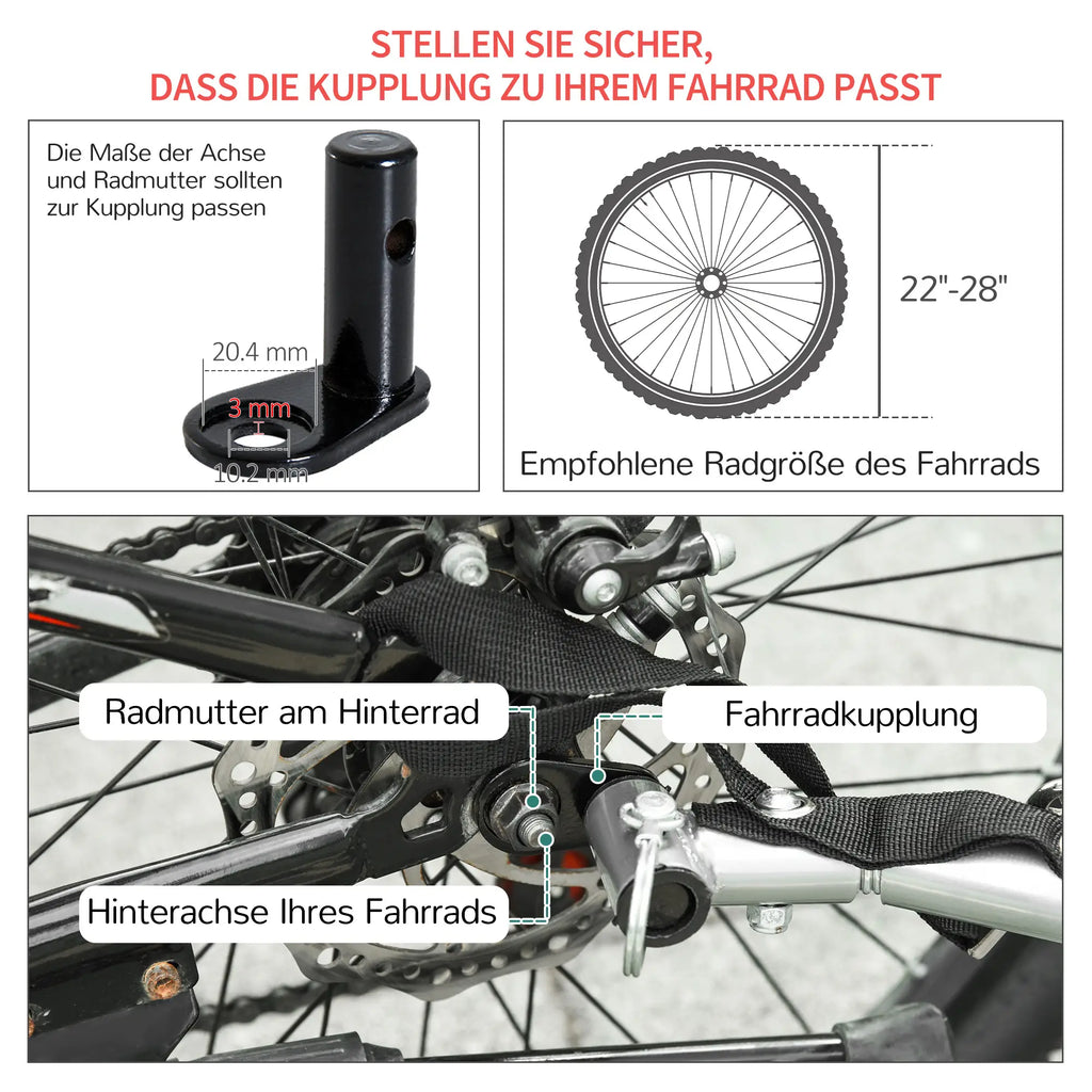 HOMCOM Rimorchio per bici, rimorchio per carico pieghevole con box di trasporto grande