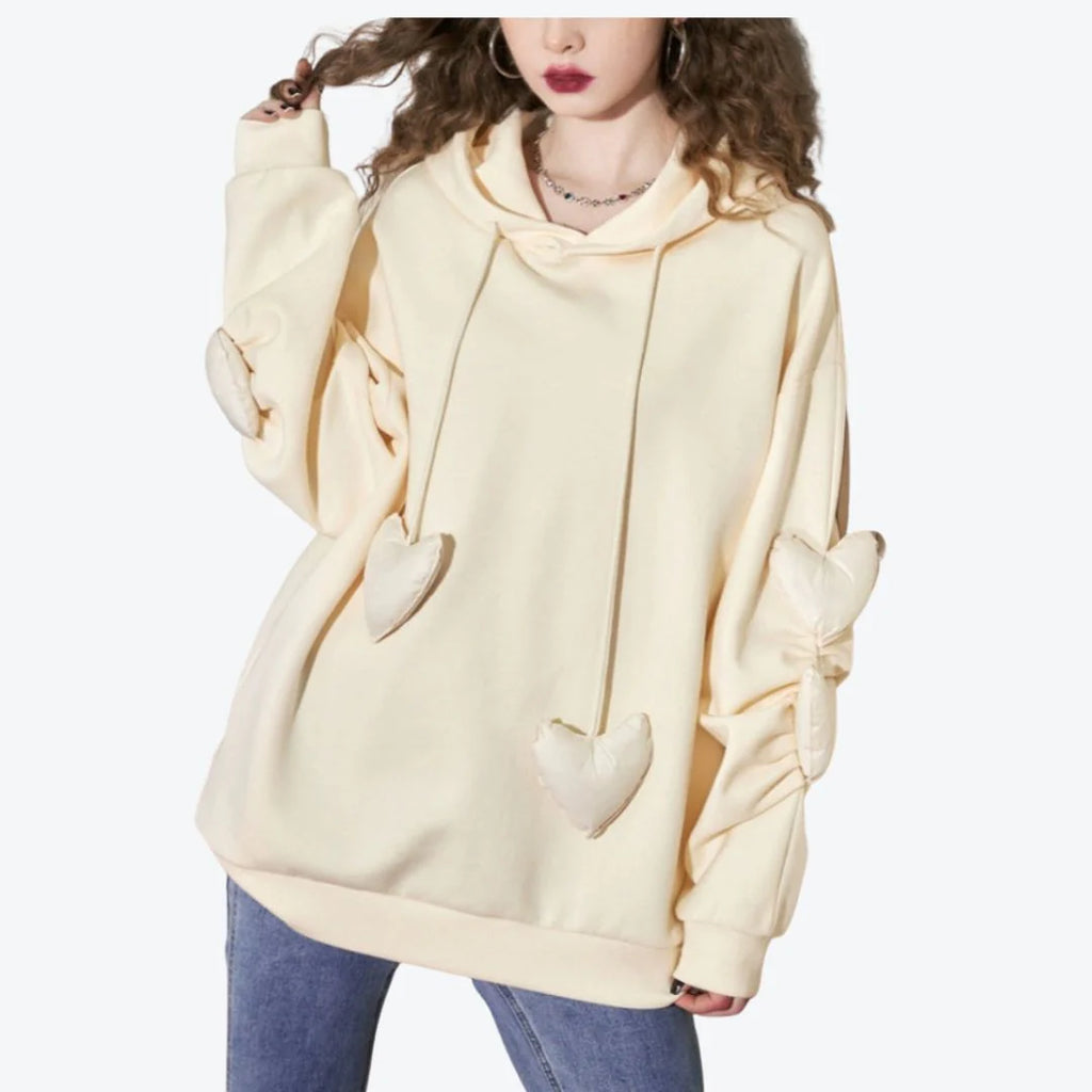 Lozenda - Felpe larghe in cotone con cappuccio e patchwork