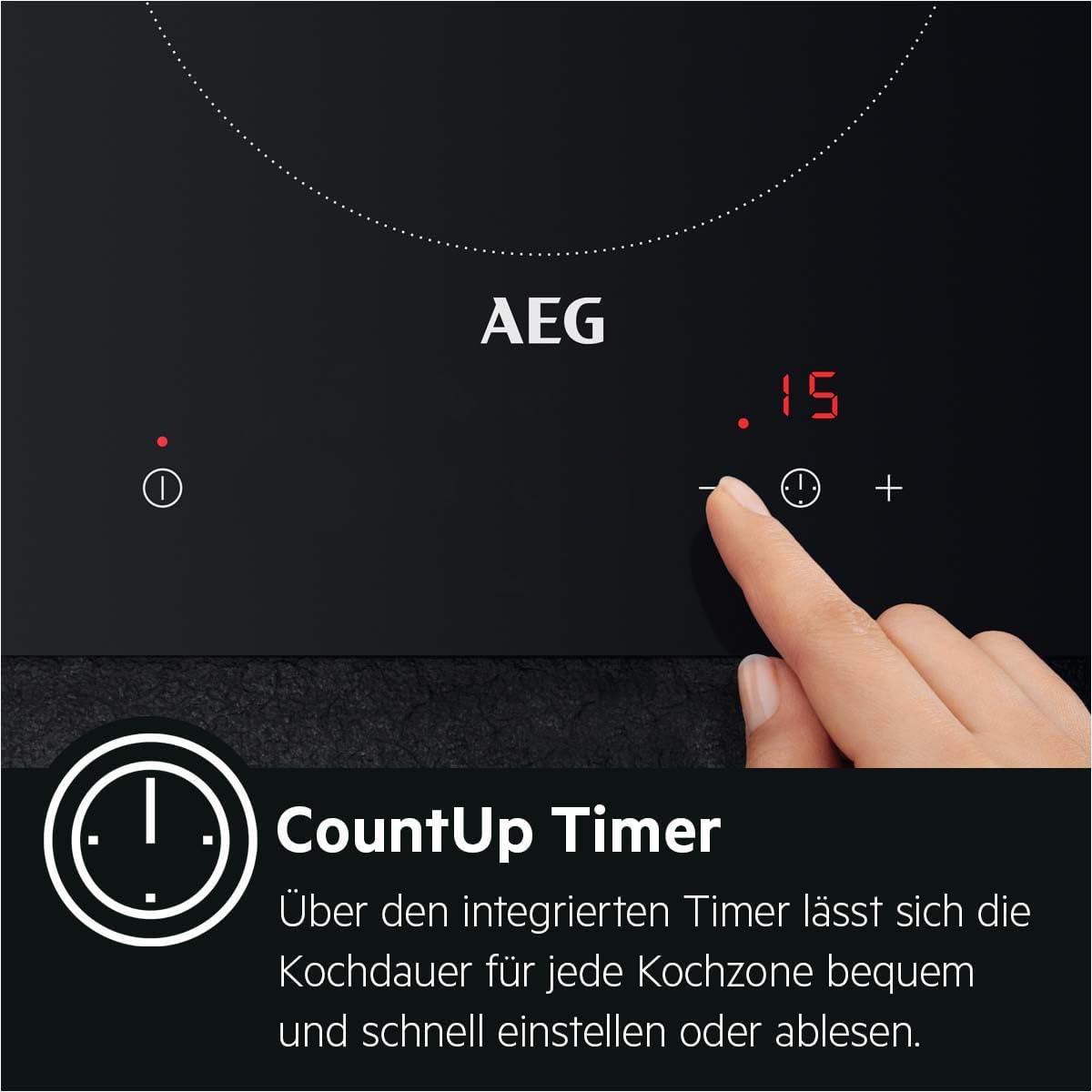 AEG Induktionskochfeld autark 60cm – 4 Flex-Kochzonen mit Powerfunktion für schnelleres Kochen – 14 Stufen – SuperFlat Rahmen – Timer – Touch-Bedienung – kompatibel mit Haubenautomatik – TO64IA0AXB