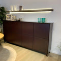 RMW Highboard Deviso Classic auf Füen, B 250 cm Aubergine matt, mit beleuchtetem Refal Eiche Burbon