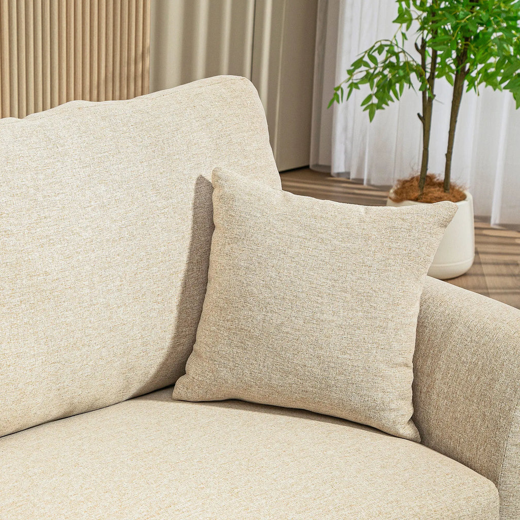 HOMCOM Divano a 2 Posti con Morbida Imbottitura e Cuscini Removibili Beige