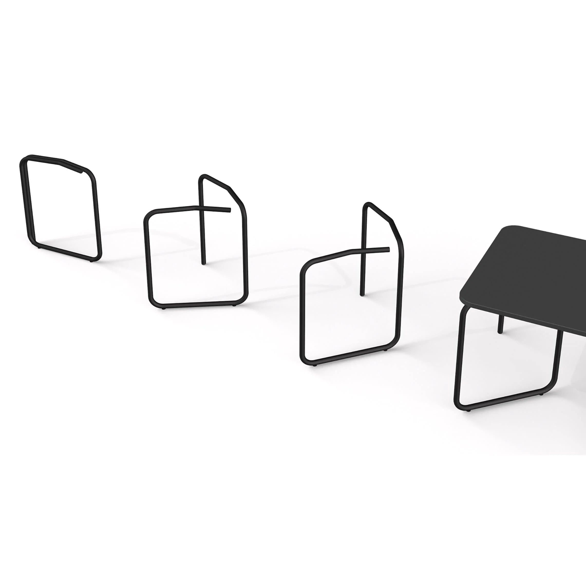 Base tavolo HELIOS pieghevole nera (set 2 pezzi)