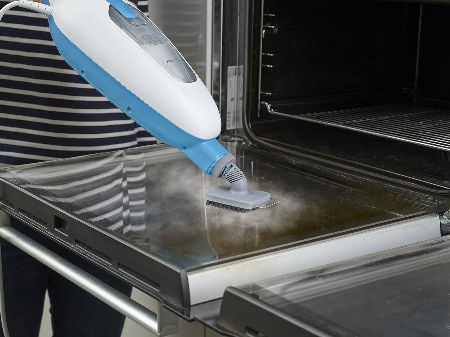 Black+Decker FSMH13E10-QS Scopa a Vapore 10-in-1 Steam Mop Deluxe (1300W, Pulitore a Vapore per Igiene e Pulizia, Ampio Set di Accessori + Generatore di Vapore Portatile Rimovibile, Facile da Usare)