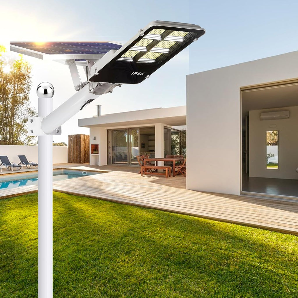 BTTO Solarlampen für Außen mit Fernbedienung,6500K Solar LED Strahler mit 180° Beleuchtungsbereich,IP65 Wasserdichte Dimmbare Solarleuchten Gärten,Wegeleuchten Outdoor für Wand Straße Garage