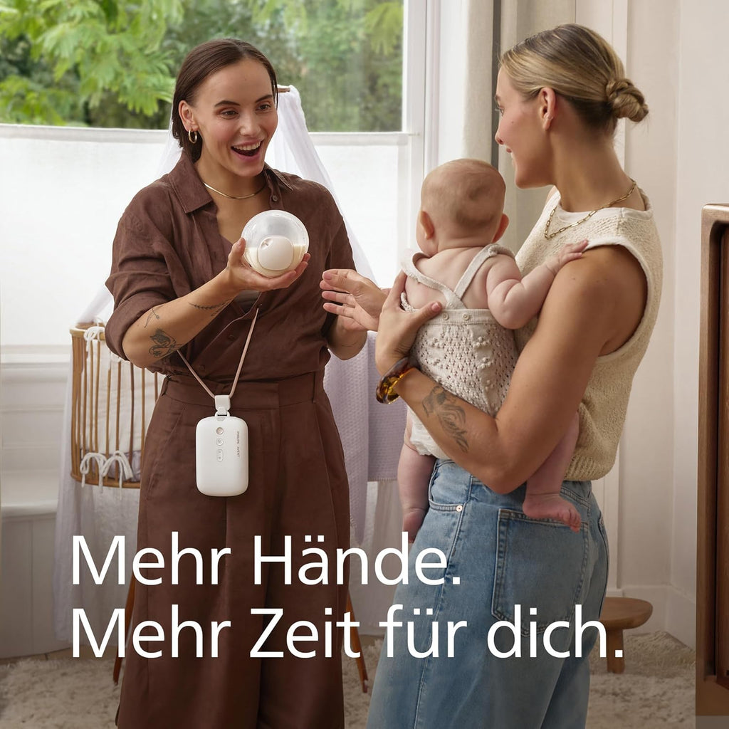 Philips Avent Set di base per tiralatte a mani libere, motore di livello ospedaliero, riproduce il ritmo di suzione del bambino, fino a 85 cicli al minuto, modello SCD553/11