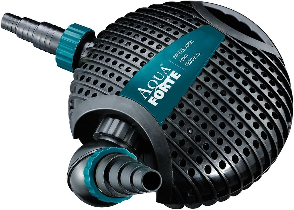 AquaForte O-16.000 Teichpumpe, 180 Watt, Maximale Fördermenge 15.5 m3 pro Stunde, maximale Förderhöhe 5.5 Meter, Kabellänge 10 Meter, A-synchronmotor, pumpt Schmutzpartikel bis zu 6 mm