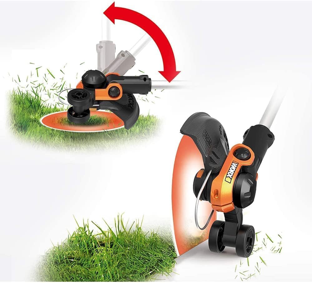 WORX 18V (20V MAX) Tagliabordi a batteria WG163E.3, Tagliabordi 2 in 1 con testa rotante a 90°, Asta telescopica, Powershare, 2 batterie da 2,0 Ah