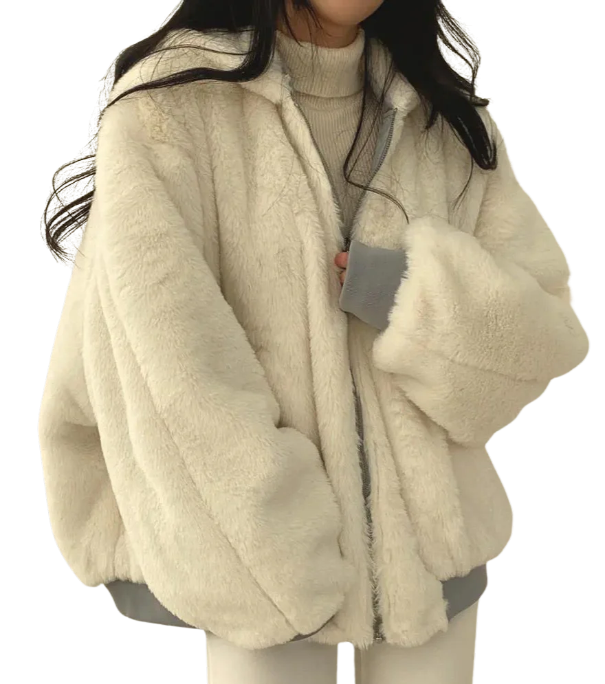 Bequeme doppelreihige Jacke in bergre für Frauen mit Kapuze.