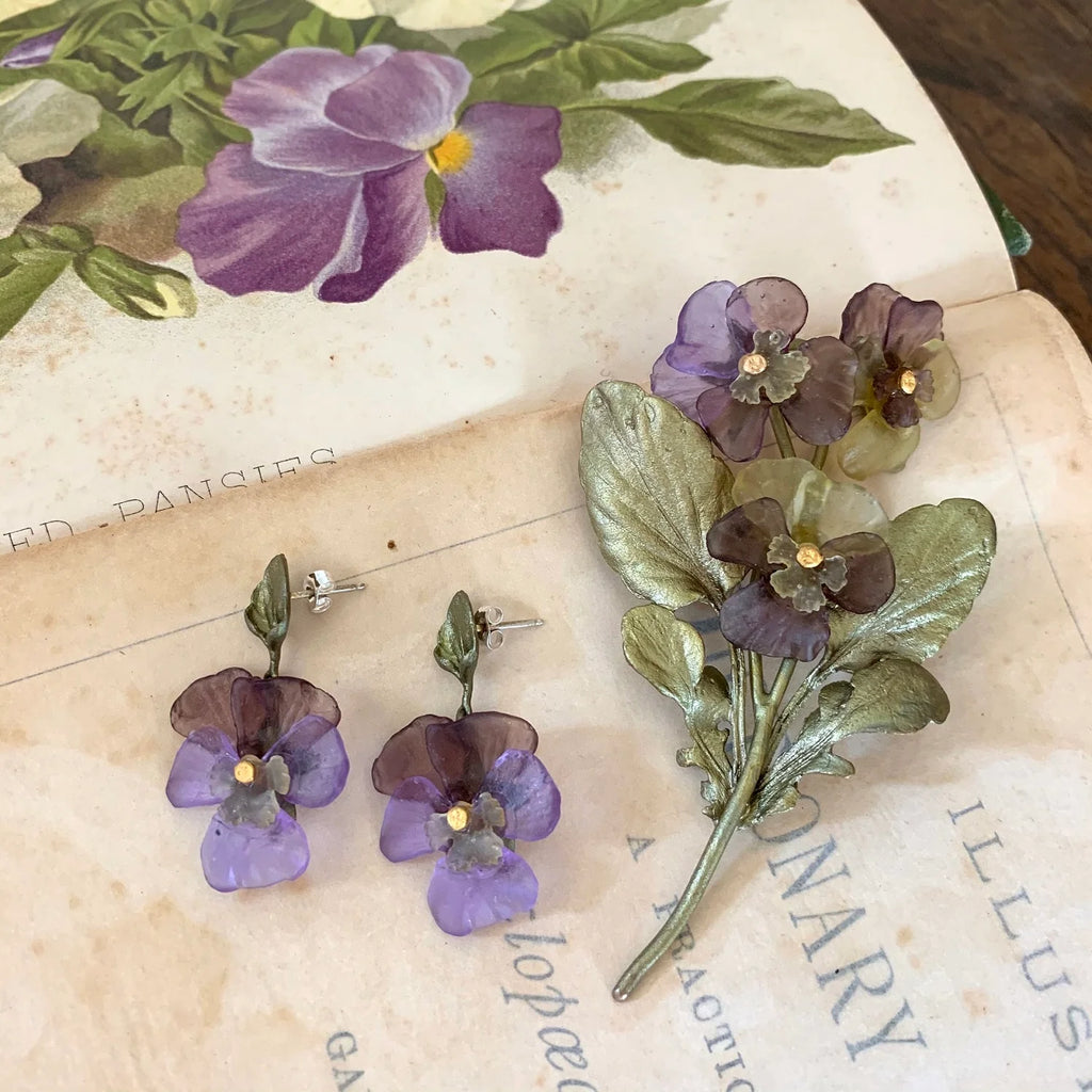 Spilla di viole del pensiero - Tre fiori
