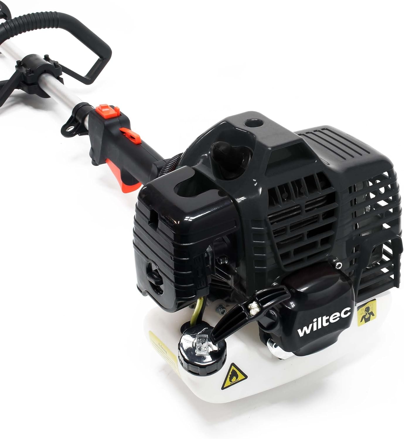 Wiltec 2in1 Benzin Rasentrimmer 1,76PS 1,3kW, Rasenschneider mit Motorsense und Freischneider, Rasenkantenschneider mit 225 mm Schnittlänge