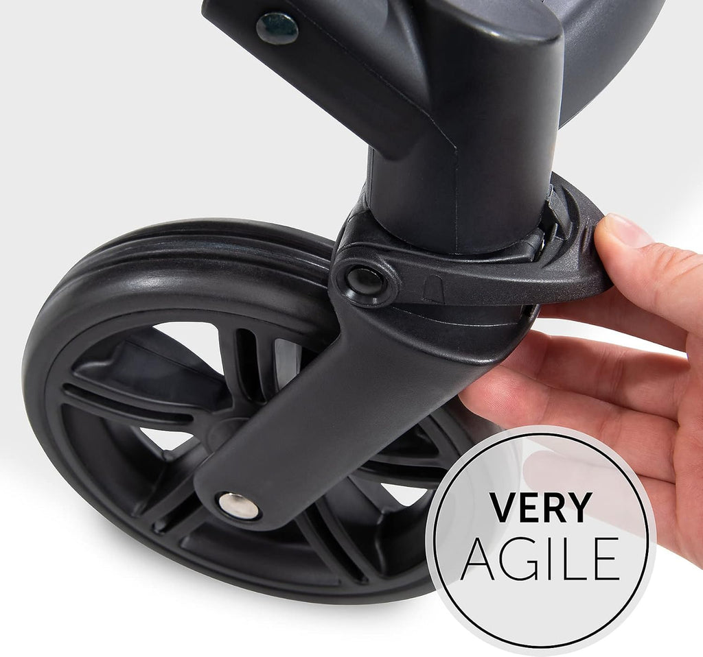 Hauck Buggy Rapid 4 per bambini dalla nascita fino a circa 3 anni, passeggino leggero pieghevole, con funzione reclinabile, regolabile in altezza, ampio cestino (nero)
