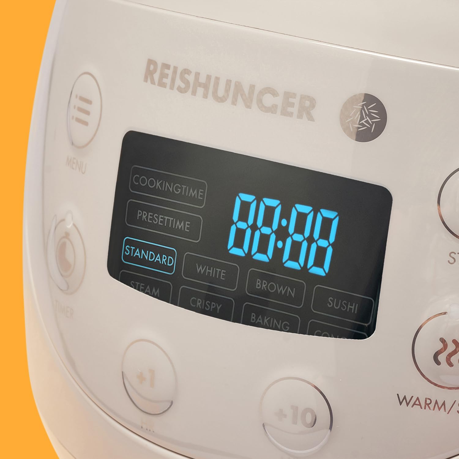 REISHUNGER Cuociriso digitale piccolo, nero | Da 0,6 L fino a 3 persone | Funzione mantenimento calore, timer e pentola premium | Multicooker e vaporiera piccoli, 8 programmi, tecnologia a 7 fasi