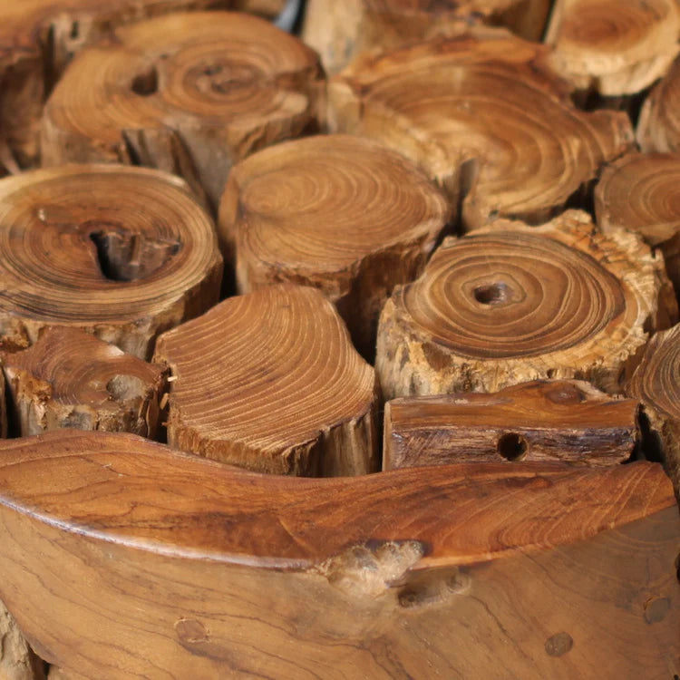 Teak Holz Sule XILON rund