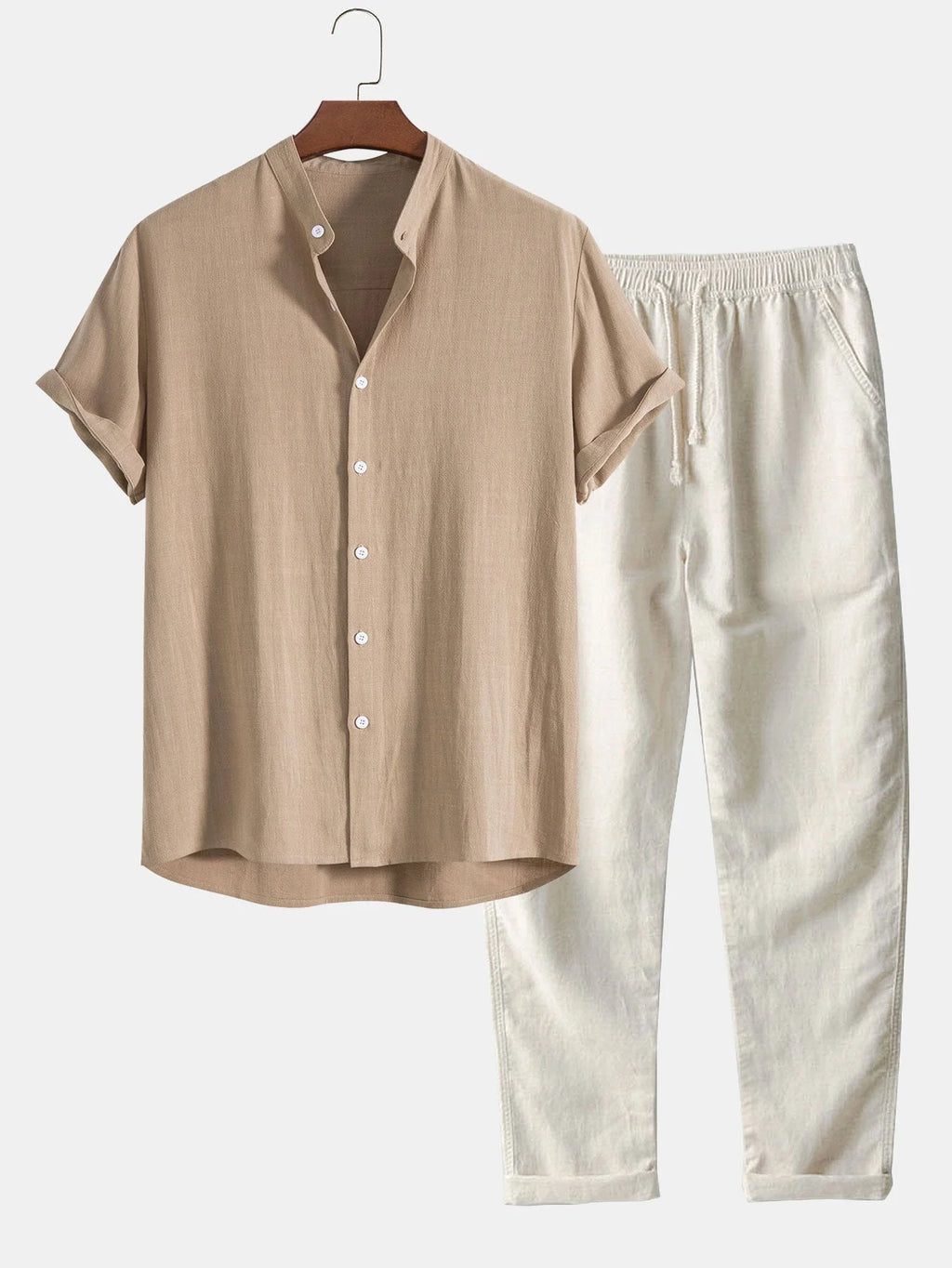 Oberteil und Hose für Mnner Leinen-Set