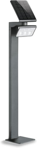 Steinel Lampada solare a LED XSolar GL-S argento, regolabile in altezza, 150 lm, sensore di movimento a 140°, raggio d'azione 5 m, luce di base