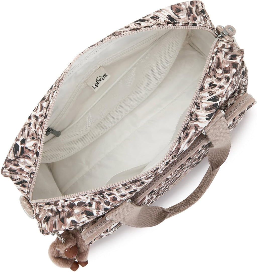 Kipling Alanna bedruckte Wickeltasche mit Leopardenfedern, Leopardenfedern