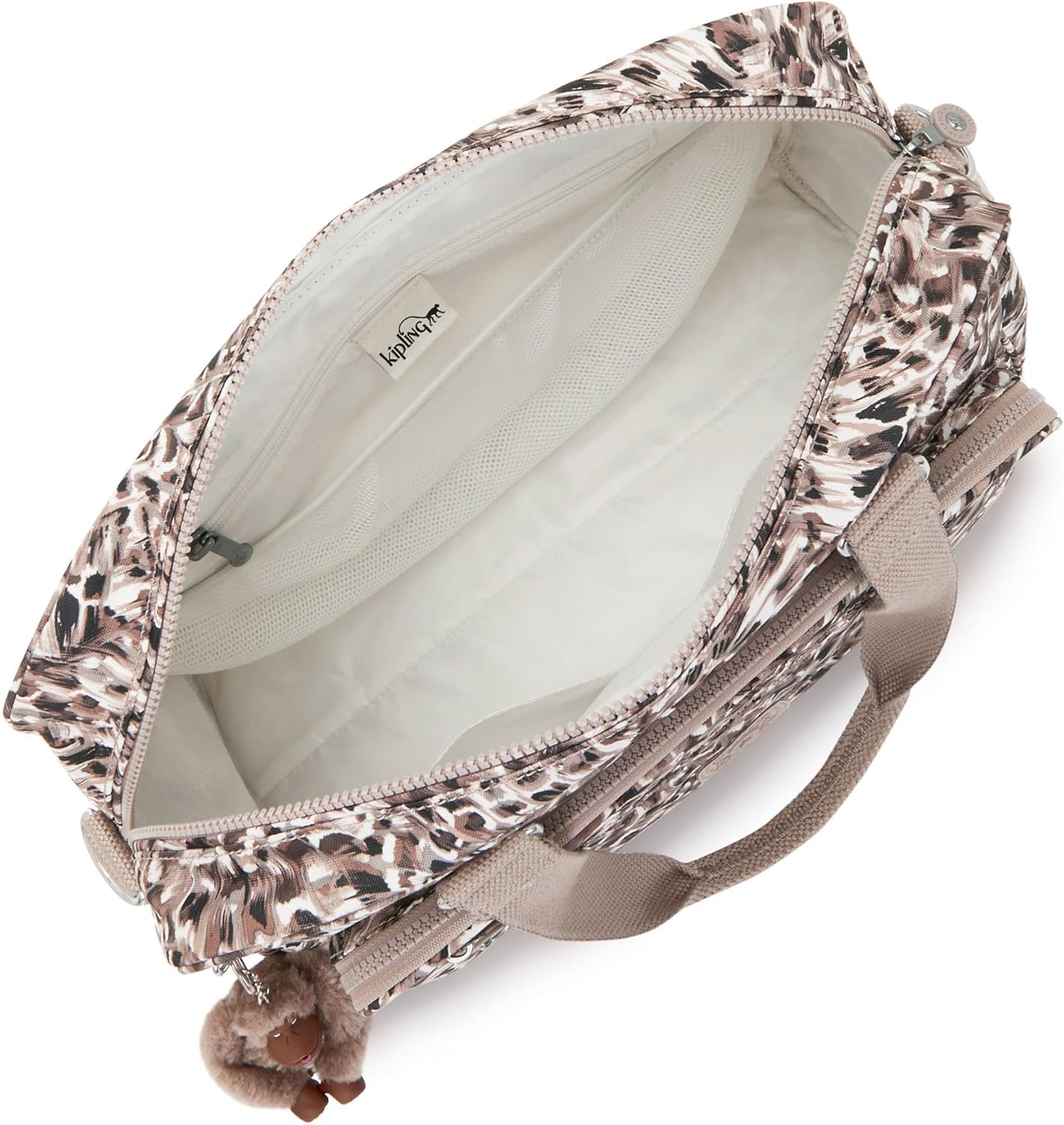 Kipling Alanna bedruckte Wickeltasche mit Leopardenfedern, Leopardenfedern