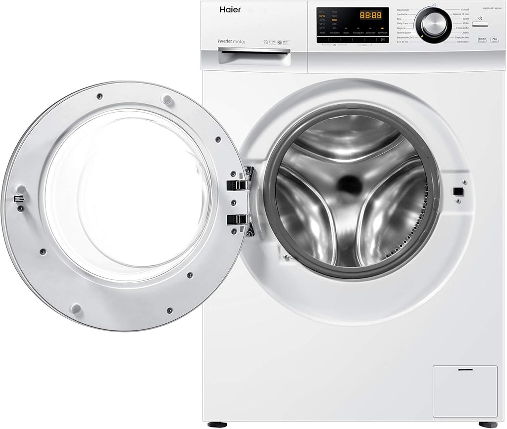Haier HW100-BP14636N Waschmaschine / 10 kg / A - beste Effizienz / Inverter-Motor / Dampffunktion / Vollwasserschutz / Eco 40-60 Programm