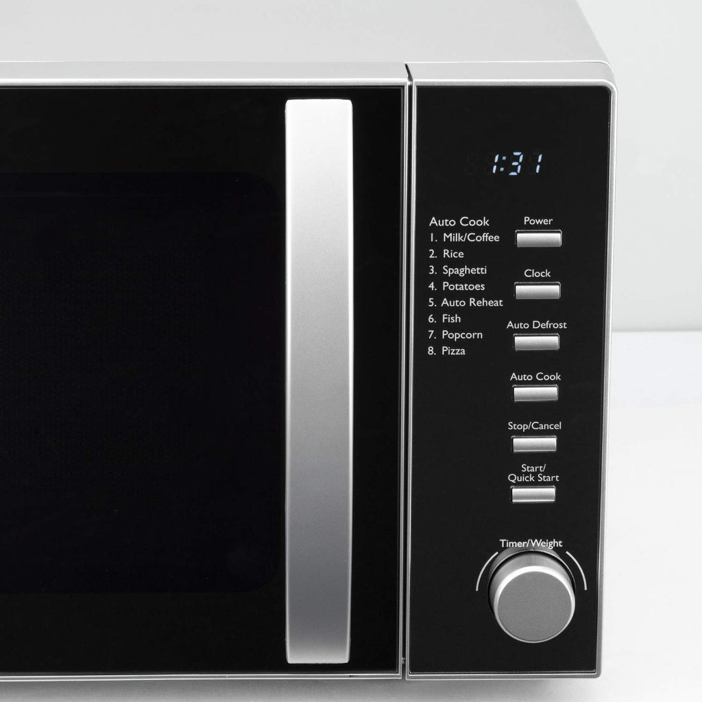 H.Koenig Microonde e Grill 2 in 1 VIO9, 25L, Piatto Girevole 27cm, 10 Livelli di Cottura fino a 1000W, Scongelamento, Cottura Combinata, Display LCD