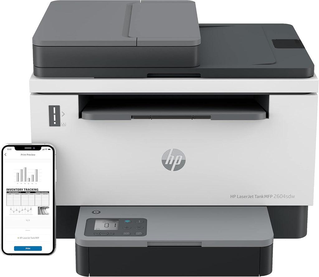 HP Laserjet Tank MFP 2604dw Laserdrucker, Drucker, Scanner, Kopierer, HP Smart App, inklusive Original HP Toner für bis zu 5000 Seiten, 23 Seiten/Min, beidseitig drucken, bis 600 x 600 DPI, Monochrom