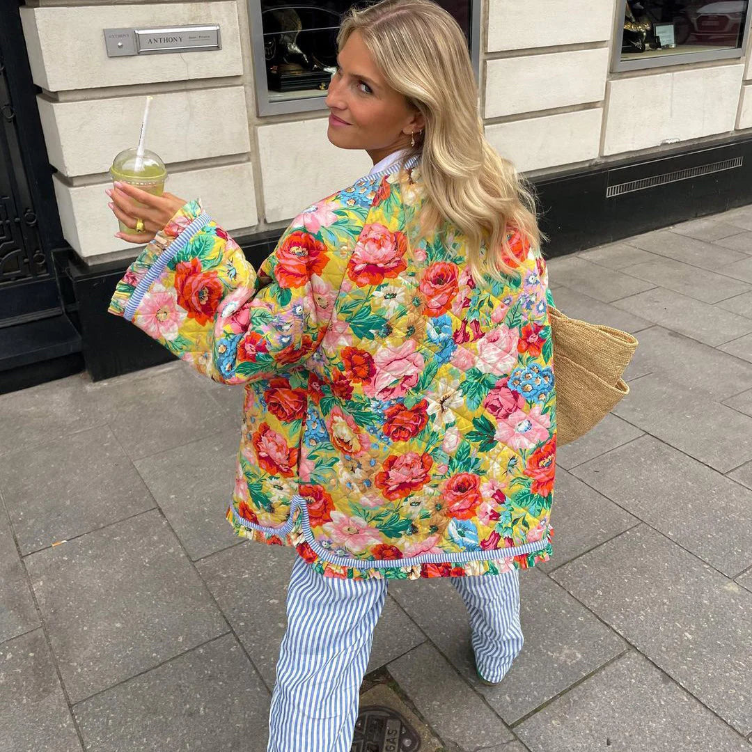 Blazer stampato a fiori da donna