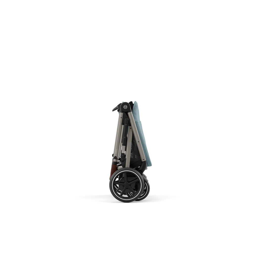 CYBEX Gold Kinderwagen e-GAZELLE S, Ab Geburt bis ca. 4 Jahre, Max. 22 kg (Single-Modus) / 2x 22 kg (Duo-Modus), All-in-1-System mit E-Antrieb und 20+ Konfigurationen, Moon Black