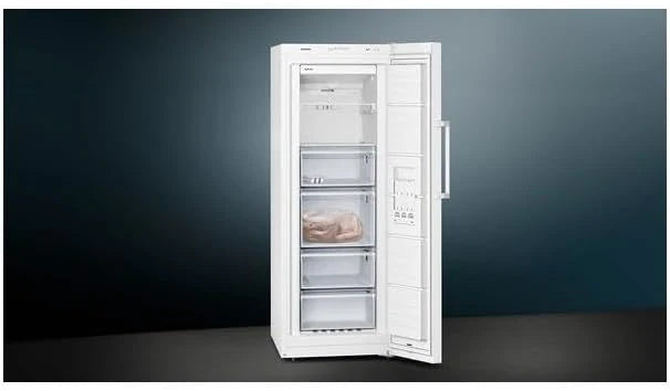 Siemens GS54NAWCV iQ500 Congelatore, 176 x 70 cm, 327 L, noFrost mai più sbrinamento, bigBox spazio per alimenti grandi, varioZone ripiani in vetro e cassetti flessibili, Bianco