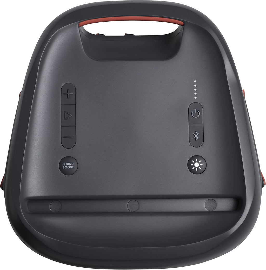 JBL PartyBox 710 - Schwarz – Trag - und rollbarer Bluetooth Party-Lautsprecher mit Lichteffekten – Spritzwassergeschützte, mobile Musikbox
