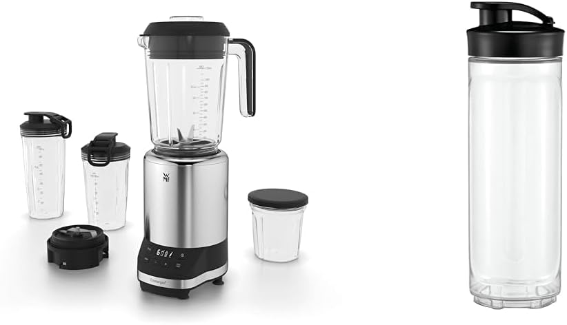 WMF Kult Pro Frullatore Multifunzione, 30.000 giri/min, Frullatore per Smoothie, Funzione Ice-Crush, 4 Contenitori Inclusi Tappo To-Go