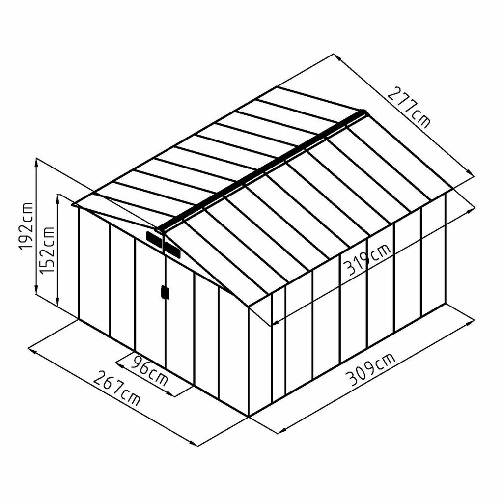 Casetta degli attrezzi Fornorth, 8,84m2, verde