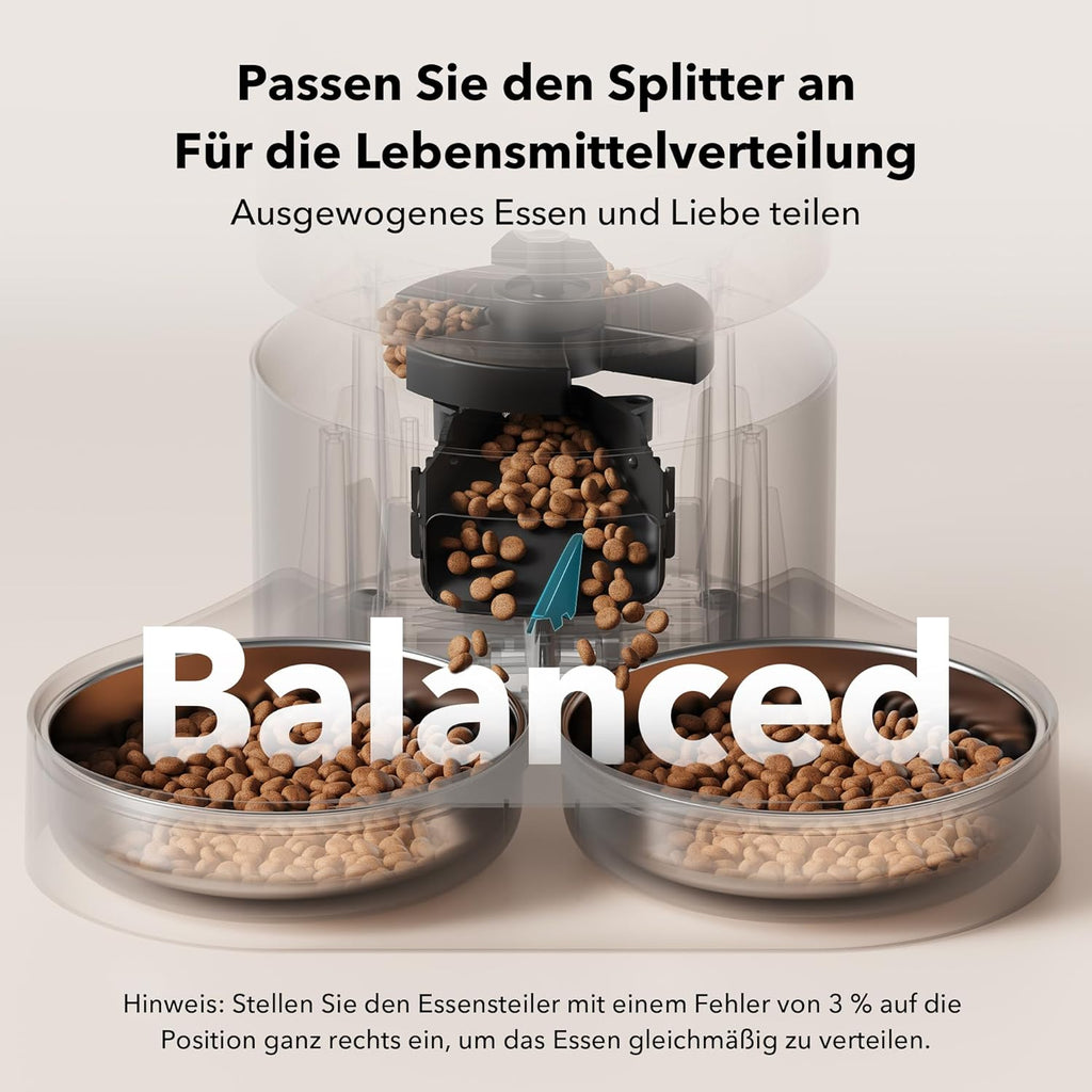 PETLIBRO 5L Futterautomat für 2 Katzen und Hunde mit APP, 5G-WLAN-Haustierfutterspender, Automatische Katzenfutterspender mit Sensor für niedrigen Futtermangel, 1–10 Mahlzeiten pro Tag