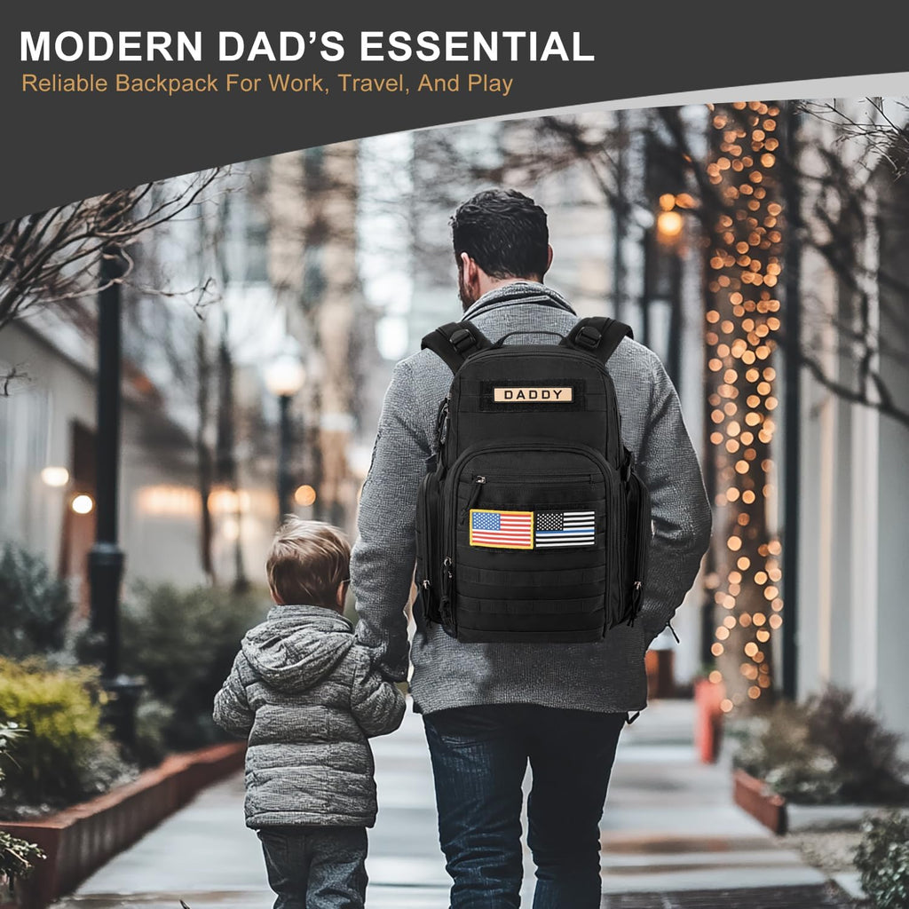 MIRACOL Borsa Fasciatoio per Papà, Borsa Militare, Zaino, Borsa Multifunzione con Toppa Bandiera per Uomini e Donne