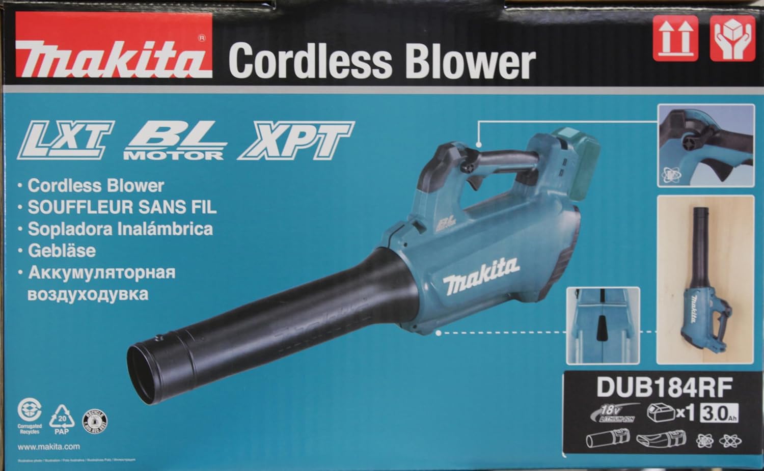 Makita DUB184Z Soffiatore a batteria 18 V (senza batteria, senza caricabatterie), Benzina, 1