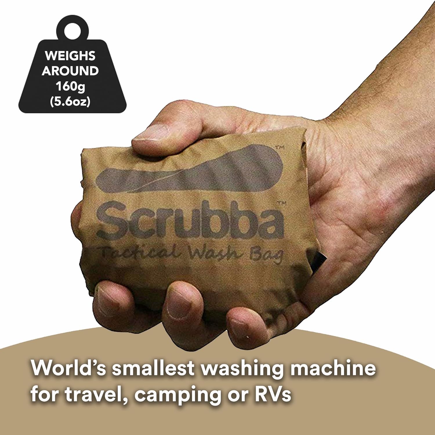 Scrubba Toplader Wash Bag 2.0 - Lavatrice portatile da campeggio - Borsa per il lavaggio e sacca da bucato, Verde